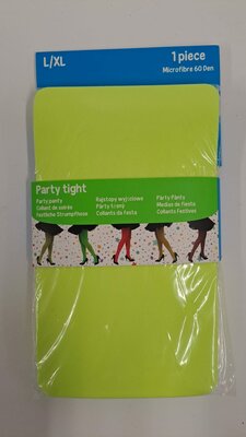 65681 Party Tight Neon Geel Maat L/XL 1 Stuk