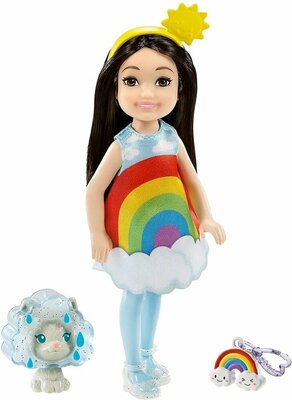 09692 Barbie Club Chelsea  Meisje met Regenboog Jurkje  15 cm  Minipop