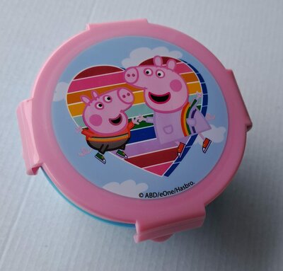 81257 Peppa Pig Lunchbox Rond  Blauw/roze