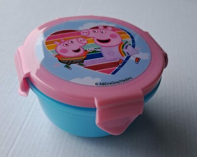 81257 Peppa Pig Lunchbox Rond  Blauw/roze