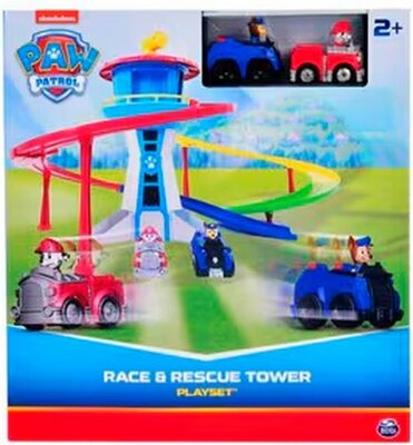 36437 Paw Patrol Race & Rescue Tower Speelset  Racebaan