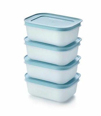 61784 Tupperware Essentials Freezer4 Bakjes van 450 ml L blauw deksel