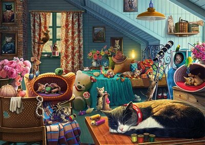 1130 Jumbo Puzzel Falcon Cats in the Attics 500 stukjes