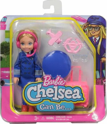 19004 Mattel Barbie Chelsea Can Be Piloot 15 cm Pop met Outfit en Accessoires