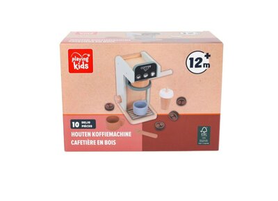 23849 Playing Kids Houten Koffiemachine 10-delig