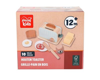 23863 Playing Kids Houten Toaster 10-delig