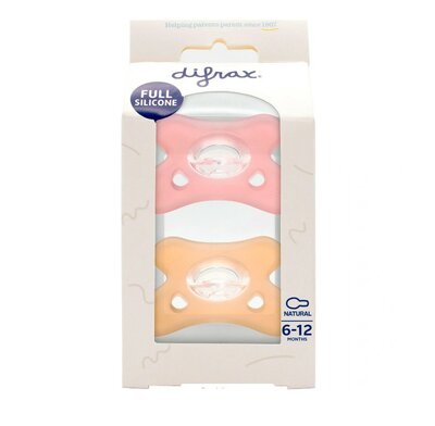 97817 Difrax Fopspeen Natural Siliconen 6-12M 2 stuks