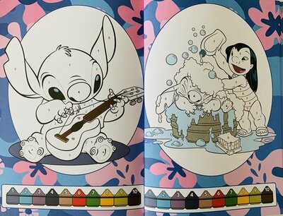 57128 Disney Stitch Kleuren op Nummer Kleurboek met 12 Potloden