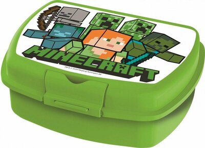 04384  Minecraft Broodtrommel Groen Alex with Enemies