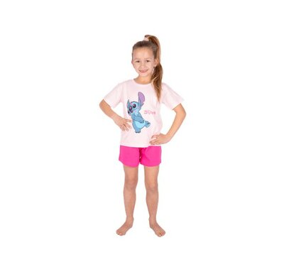 38084 Disney Stitch Shortama Meisjes Maat 110-116 Roze