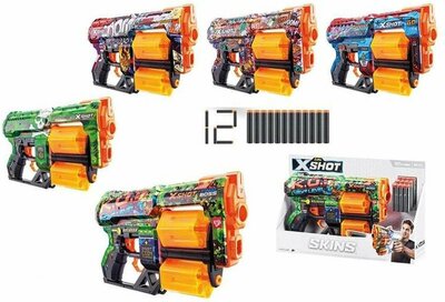 21259 ZURU X-Shot Skins Dread met 12 Darts