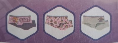 58291 Paw Patrol Skye Hipster Maat 122-128 3 stuks   (paarse rand)