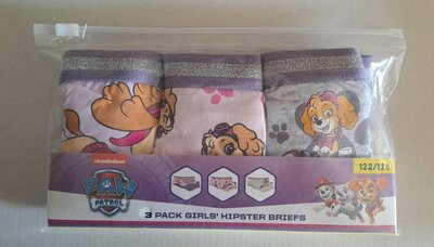 58291 Paw Patrol Skye Hipster Maat 122-128 3 stuks   (paarse rand)