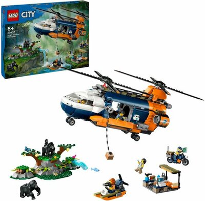 60437 LEGO City Jungleonderzoekers: helikopter bij de basis