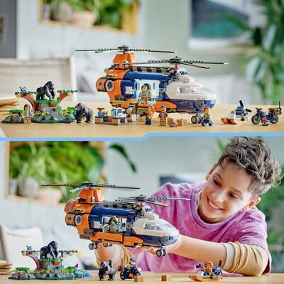 60437 LEGO City Jungleonderzoekers: helikopter bij de basis