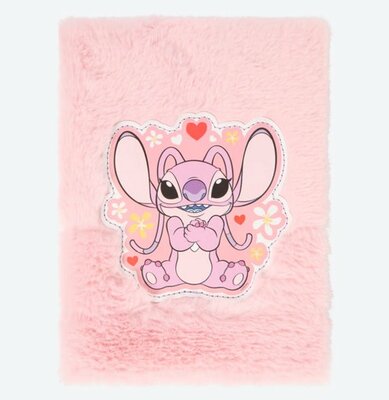 27800 Disney Stitch Pluche Notitieboek A5 Licht Roze Hart