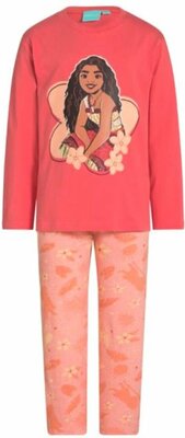 35908 Vaiana 2 pyjama Moana Kind Maat 128-134  Roze/zalm Lange Mouw 100% katoen