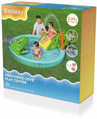 68442 Crocodile Cove Opblaasbaar Waterspeelcentrum en Zwembad
