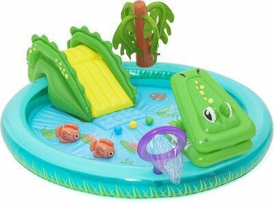 68442 Crocodile Cove Opblaasbaar Waterspeelcentrum en Zwembad