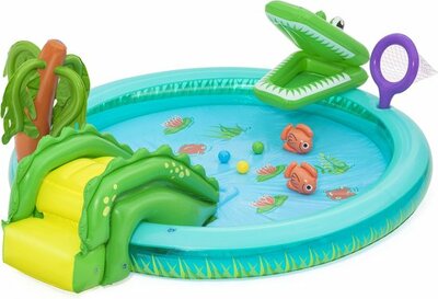68442 Crocodile Cove Opblaasbaar Waterspeelcentrum en Zwembad