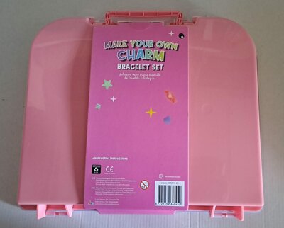 48452 Koffer Neon Gevuld om Armbandjes te Maken Roze Koffer