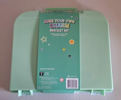 48452 Koffer Gevuld om Armbandjes(Pastel ) te Maken Groene Koffer