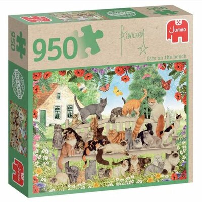 01952 Jumbo Puzzel Francien Cats on the bench 950 stukjes