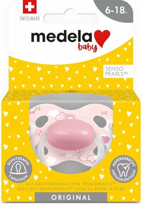 75841 Medela Baby Fopspeen Original Hoge Acceptatie Orthdontisch Ergonomische Vorm Roze 0-6 maanden 1 stuks  