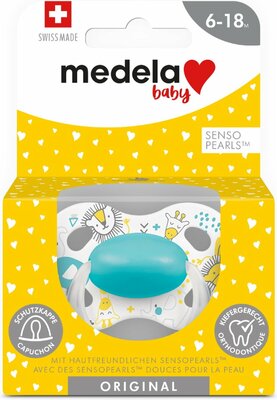 75803 Medela Baby Fopspeen Original Hoge Acceptatie Orthdontisch Ergonomische Vorm Blauw 0-6 maanden 1 stuks  