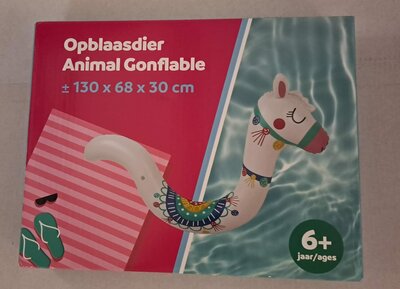 21906 Opblaasdier Lama Wit 6+
