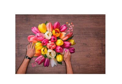 77742 Shaped Puzzles Tulips Bloemvormige Puzzel Ø 65 cm