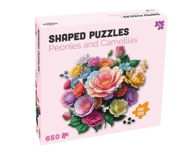 59419 Shaped Puzzles Peonies & Camellias Bloemvormige Puzzel Ø 65 cm
