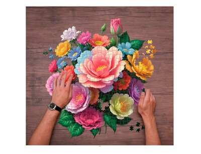 59419 Shaped Puzzles Peonies & Camellias Bloemvormige Puzzel Ø 65 cm