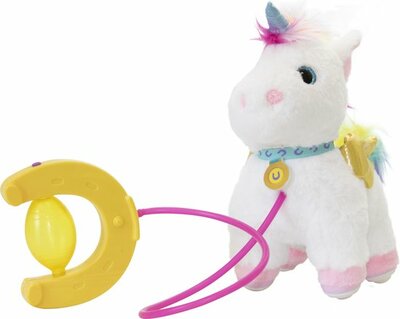 14824 Sprint Trekfiguur Lucky Junior 25 X 13 Cm Pluche Wit/roze