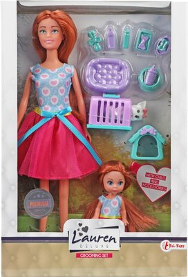 48224 Toi-toys Tienerpop met kind en hond Meisjes Rubber Roze