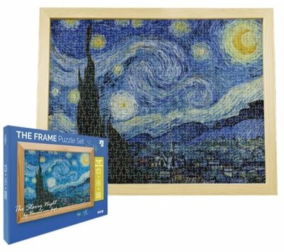 23321 The Frame Sterrennacht van Vincent van Gogh Puzzelset met houten frame 500 stukjes