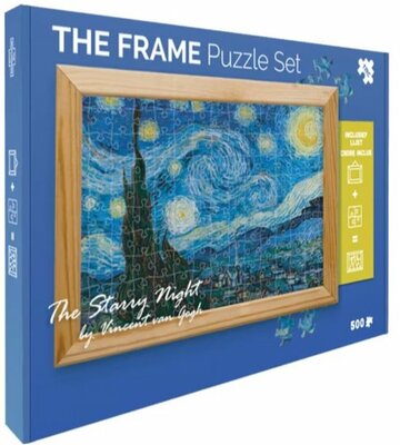 23321 The Frame Sterrennacht van Vincent van Gogh Puzzelset met houten frame 500 stukjes