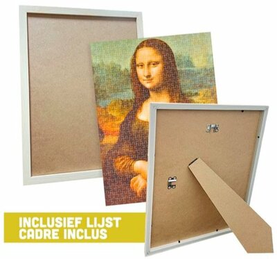 41863 The Frame Mona Lisa van Leonardo da Vinci Puzzelset met houten lijst 500 stukjes