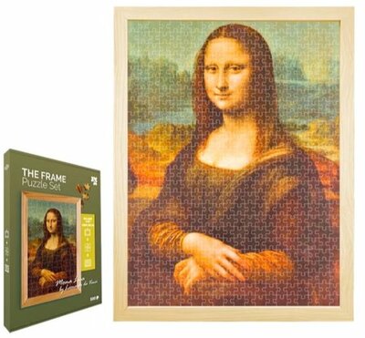 41863 The Frame Mona Lisa van Leonardo da Vinci Puzzelset met houten lijst 500 stukjes