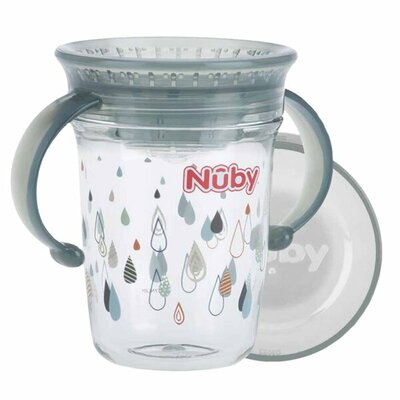 46777 Nuby Wonder Cup Met Handvatten In Tritan 240ml Grijs 6m+