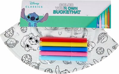 17011 Disney  Lilo & Stitch Color Your Own Buckethat 56cm omtrek Zonnehoedje