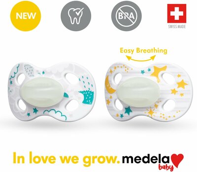 76947 Medela Baby Fopspeen Night&night 0-6m Unisex Duo