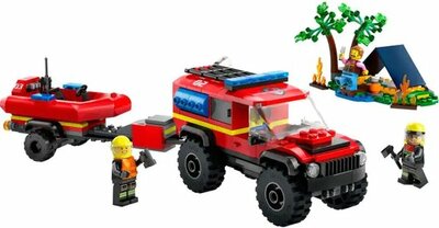 60412 LEGO City 4x4 brandweerauto met reddingsboot