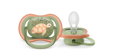 12676 Philips Avent Fopspeen 6-18M Ultra Air Dieren Mix (2 stuks) Groen/grijs 