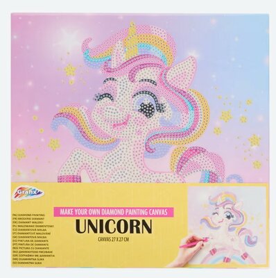 41824 Diamond Painting-Canvas Board Eénhoorn Parteile 27x27 cm  