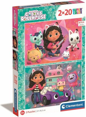 48025 Clementoni Gabby's Dollhouse Puzzel 2x20 Stukjes 