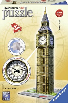 125869 Ravensburger 3D Puzzel Big Ben met klok 216 stukjes