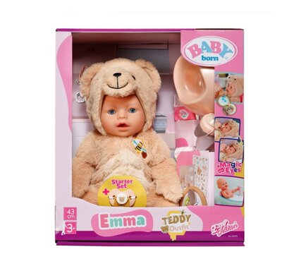 Zapf BABY Born Pop Emma met Beren Onesie 43 cm   
