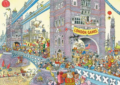 604020 Jumbo Puzzel Wasgij Retro Mystery 8 De laatste horde!1000 stukjes
