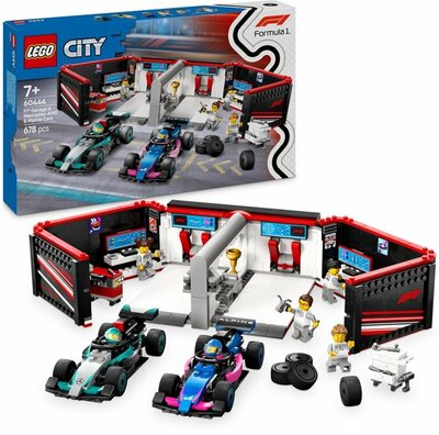 60444 LEGO City F1 garage met Mercedes-AMG en Alpine auto's